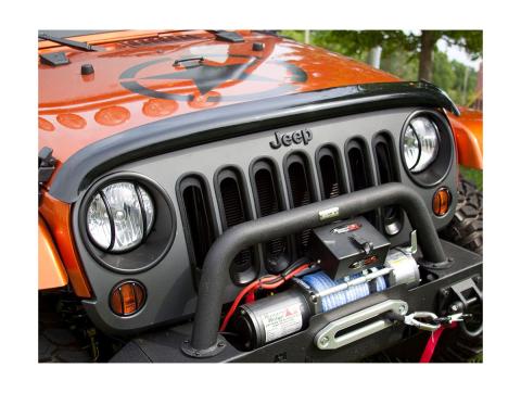 Hood Bug Deflector Wraparound Smoke 07-18 Jeep Wrangler JK Rugged Ridge