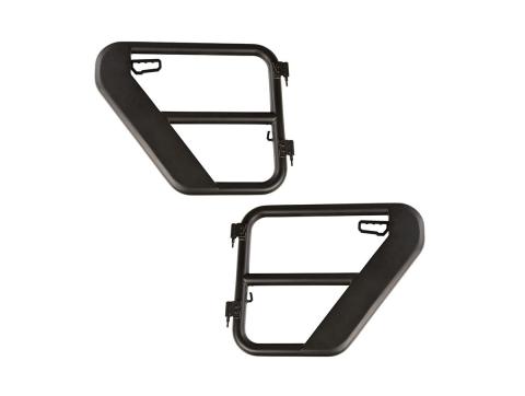 Fortis Tube Doors Rear Textured Black 18-Present Jeep Wrangler / 20-Present Gladiator Rugged Ridge