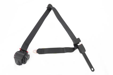 Tri-Lock Off Road Seat Belt Right 3 Point Black Retractable Shoulder Harnesses Fits The Passenger Side Of 03-06 Wrangler TJ And 04-06 Wrangler Unlimited Lj OMIX