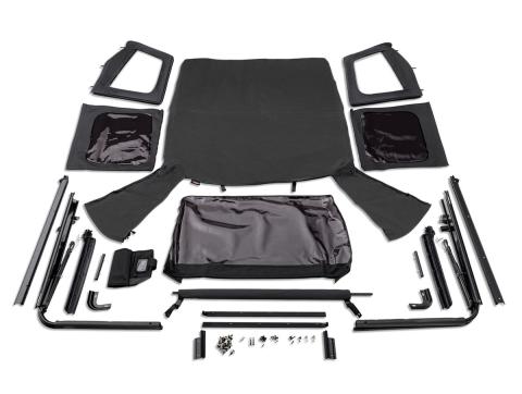 Complete Soft Top w/ Frame Black Diamond Vinyl W/Factory Half Doors 1976-1986 Jeep CJ7 1987-1995 Jeep Wrangler Rugged Ridge