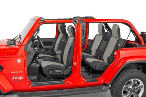 Jeep Wrangler Neoprene Seat Covers for 18-20 Jeep Wrangler JL Unlimited 4-Door w/Leather Interior Light Gray Diver Down