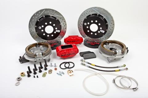 Brake System 13 Inch Rear SS4+ w/Park Brake Red Ford 9 Inch Torino Bearing 5 on 4.5 BAER Brakes