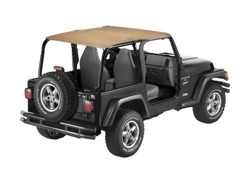 Jeep Wrangler Bikini Top Strapless Extended Safari Style Bikini Top For Jeep 1992-1995 Wrangler YJ Spice Bestop