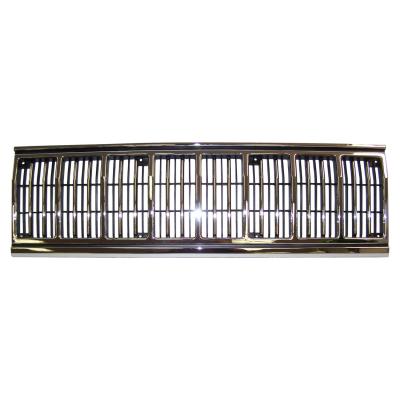 Chrome & Black Grille for 1991-1996 Jeep XJ Cherokee, MJ Comanche Crown Automotive