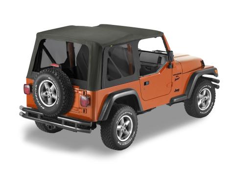 Replace-A-Top for OEM Hardware For Jeep 2003-2006 Wrangler TJ Tinted Black Diamond Sailcloth No Door Skins Included Bestop