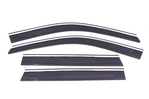 Ventvisor Deflector for 2011-2021 Jeep Grand Cherokee Laredo and More Smoke w/Chrome Trim Low Profile 4 Piece AVS