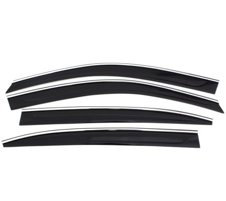 Ventvisor Deflector for 2014-2023 Jeep Cherokee Smoke w/Chrome Trim Low Profile 4 Piece AVS
