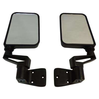 Manual Folding Mirror Kit for 1987-2006 Jeep YJ, TJ Wrangler, Black Crown Automotive