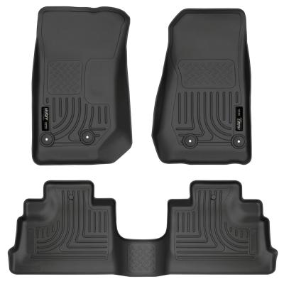 Weatherbeater Front & 2nd Seat Floor Liners For 2007-2018 Jeep Wrangler JK 4 Door  Husky Liners