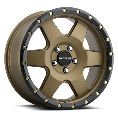 Aluminum Wheels 18x9 Boost 946BZ Satin Bronze 6 Spoke -12 Offset 5 on 139.7 Bolt Pattern 107.95 Bore Raceline