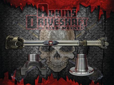 Adams Driveshaft JK Front 1350 CV Driveshaft Extreme Duty Series Solid U-Joint 