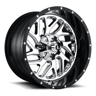 Aluminum Wheels 20X10 Triton D211 8 On 170 Chrome/Gloss Black Lip 125.1 Bore -19 Offset Mesh Spoke Fuel Off Road Wheels