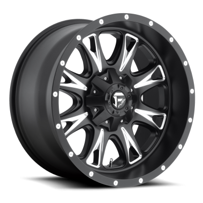 Aluminum Wheels 20X9 Throttle D513 8 On 170 Black Milled 125.2 Bore 1 Offset Fuel Off Road Wheels