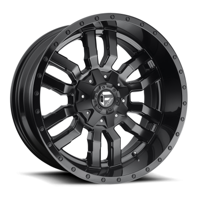 Aluminum Wheels 20X9 Sledge D596 8 On 170 Matte Black/Gloss Black Lip 125.1 Bore 1 Offset Fuel Off Road Wheels