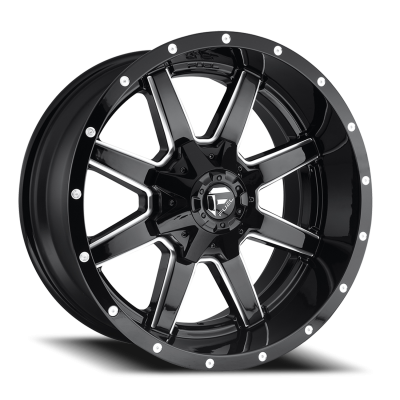 Aluminum Wheels 22X12 Maverick D610 8 On 165.1 Gloss Black Milled 125.2 Bore -44 Offset Fuel Off Road Wheels
