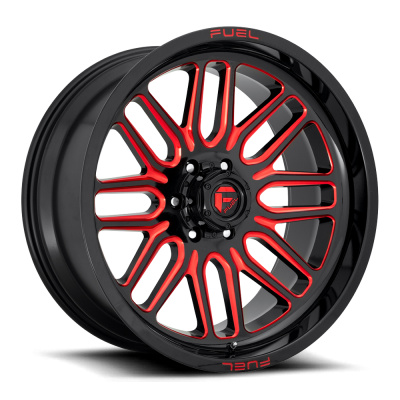 Aluminum Wheels 20X10 Ignite D663 8 On 165.1 Gloss Black Red Tinted Clear 125.2 Bore -18 Offset Fuel Off Road Wheels