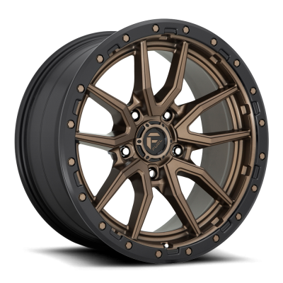 Aluminum Wheels 20X10 Rebel D681 5 On 139.7 Matte Bronze Black Bead Ring 78.1 Bore -18 Offset Fuel Off Road Wheels