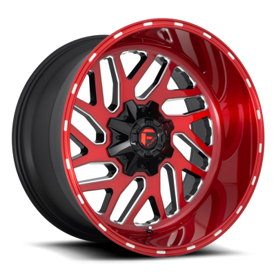 Aluminum Wheels 24X12 Triton D691 8 On 180 Candy Red Milled 124.2 Bore -44 Offset Mesh Spoke Fuel Off Road Wheels