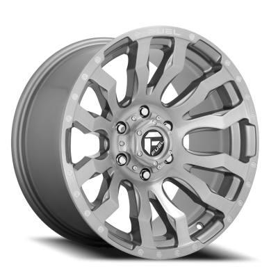 Aluminum Wheels 22X12 Blitz D693 8 On 170 Brushed Gunmetal Gray Tinted Clear 125.1 Bore -44 Offset Multi Spoke Fuel Off Road Wheels