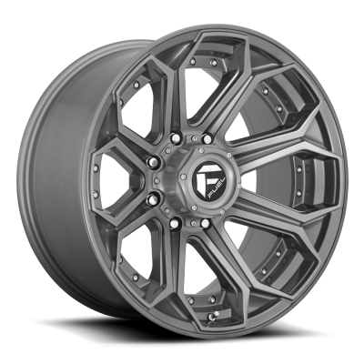 Aluminum Wheels 20X10 Siege D705 8 On 165.1 Brushed Gunmetal Gray Tinted Clear 125.1 Bore -18 Offset Fuel Off Road Wheels