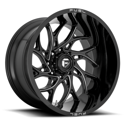 Aluminum Wheels 22X12 Runner D741 8 On 165.1 Gloss Black Milled 125.2 Bore -44 Offset Fuel Off Road Wheels