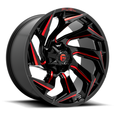Aluminum Wheels 20X9 Reaction D755 6 On 120 Gloss Black Milled Red Tint 67.06 Bore 8 Offset Fuel Off Road Wheels