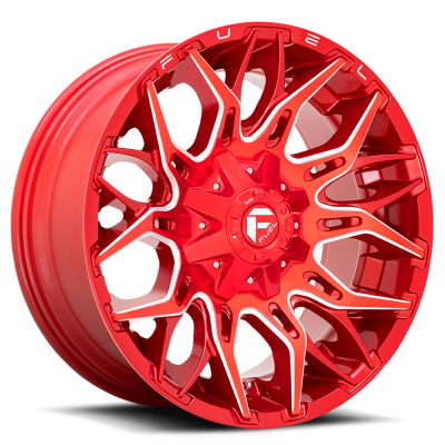 Aluminum Wheels 20X10 Twitch D771 8 On 170 Candy Red Milled 125.1 Bore -18 Offset Fuel Off Road Wheels