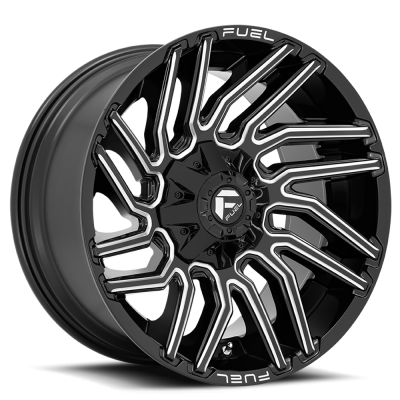 Aluminum Wheels 20X9 Typhoon D773 6 On 135/6 On 139.7 Gloss Black Milled 106.1 Bore 1 Offset Fuel Off Road Wheels