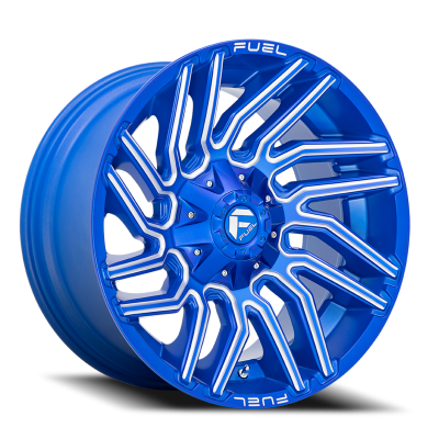 Aluminum Wheels 20X9 Typhoon D774 8 On 180 Anodized Blue MIlled 124.3 Bore 1 Offset Fuel Off Road Wheels