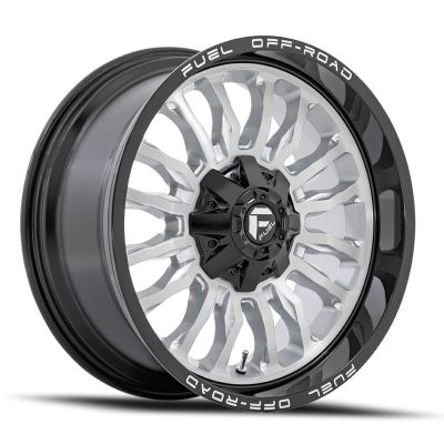 Aluminum Wheels 22X10 Arc D798 8 On 180 Silver/Brushed Face-Milled Black Lip 124.2 Bore -18 Offset Fuel Off Road Wheels