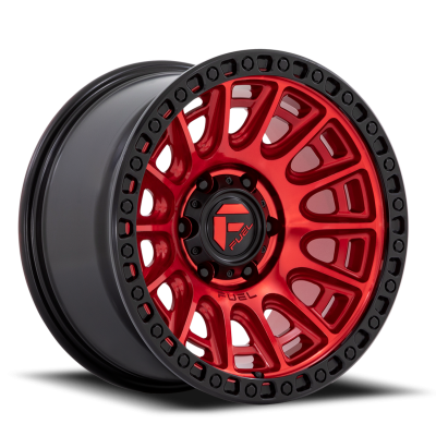 Aluminum Wheels 17X9 Cycle D834 6 On 139.7 Candy Red/Black Ring 106.1 Bore -12 Offset 38 Lbs Fuel Off Road Wheels