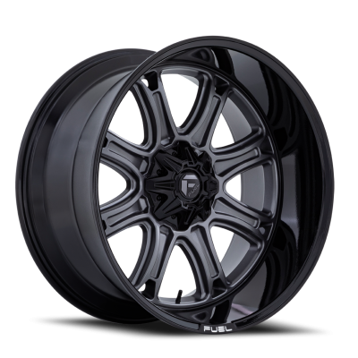 Aluminum Wheels 22X9 Darkstar FC853AB 8 On 180 Matte Gunmetal Gray/Black Lip 124.2 Bore 1 Offset Fuel Off Road Wheels