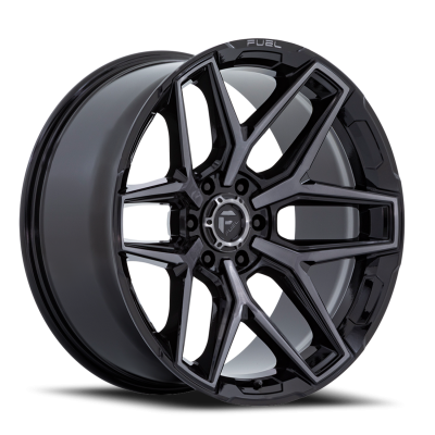 Aluminum Wheels 18X9 Flux 6 FC854BT 6 On 139.7 Gloss Black Brushed Gray Tint 106.1 Bore 30 Offset Fuel Off Road Wheels