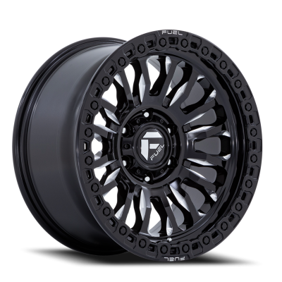 Aluminum Wheels 18X9 Rincon SBL FC857BE 8 On 180 Gloss Black Milled 124.2 Bore -12 Offset Fuel Off Road Wheels