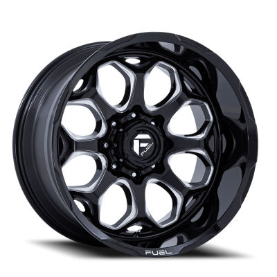 Aluminum Wheels 22X12 Scepter FC862 BE 8 On 170 Gloss Black Milled 125.1 Bore -44 Offset Fuel Off Road Wheels