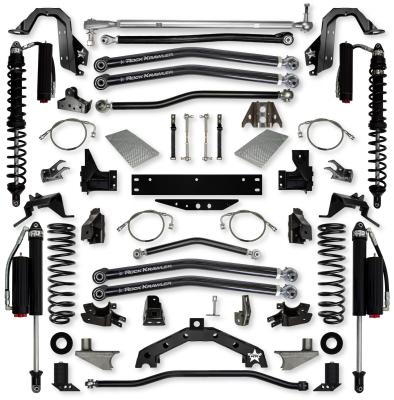 4.5 Inch X-Factor X2 Rear 6 Inch Stretch Coilover Long-Arm Suspension System for Jeep Wrangler JK Comp Stage 2 Rock Krawler