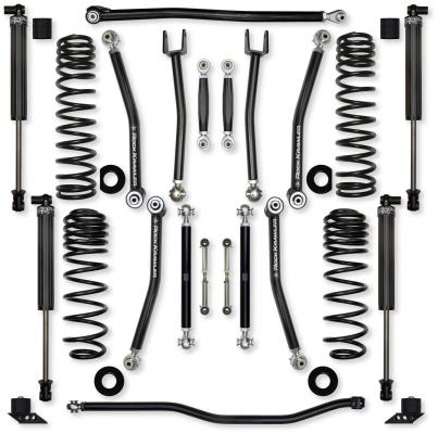 4.5 Inch X-Factor No Limits Mid-Arm Suspension System for Jeep Wrangler JLU 392 Models Comp Stage 1 With IFP Shocks Rock Krawler