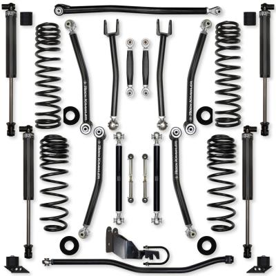 4.5 Inch X-Factor No Limits Mid-Arm Suspension System for Jeep Wrangler JLU Diesel Models Comp Stage 1 With IFP Shocks Rock Krawler