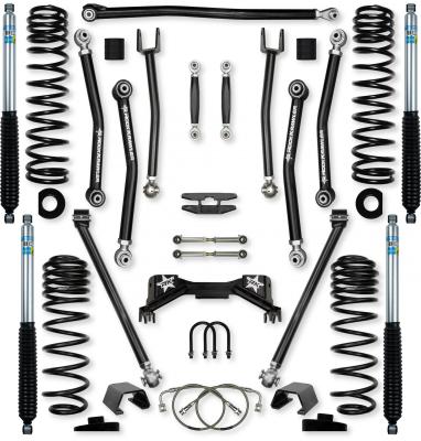 4.5 Inch Pro X No Limits Mid-Arm System for Jeep Gladiator JT Gas Models Comp Stage 1 With Bilstein Shocks Rock Krawler
