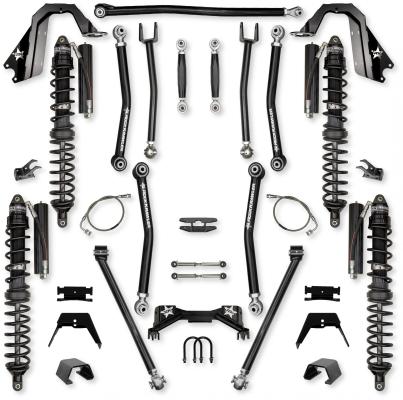 4.5 Inch Pro X Coilover No Limits Mid-Arm System for Jeep Gladiator JT Gas Models Trail Runner System Stage 1 Rock Krawler