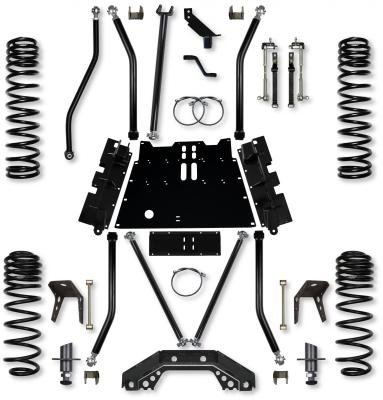 4.5 Inch X-Factor X2 Flat-Belly 4 Inch Stretch Long-Arm Suspension System For Jeep Wrangler LJ With No Shocks Rock Krawler