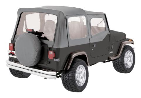 Gray OEM Replacement Soft Top for 1988-95 YJ Wrangler w/ Soft Upper Doors RT Off Road