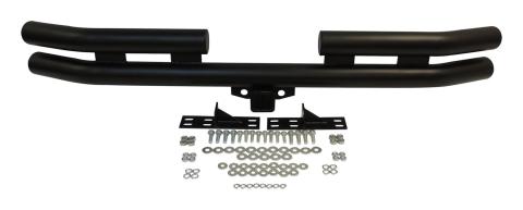 Black Semi-Gloss Rear Tube Bumper w/ Receiver Hitch for 76-06 CJ-5,7,8, YJ, & TJ RT Off Road