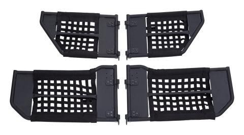 Tube Door Set 2007-2018 JK Wrangler Removeable Netting And Easy To Open Handles 1-1/4 Inch Steel Tubing Textured Black Powder Coat RT Off Road