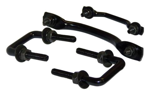 Black Windshield Tie Down Kit for 55-95 Jeep CJ-5, CJ-6, CJ-7, CJ-8, YJ Wrangler RT Off Road