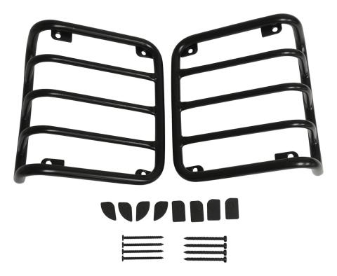 Tail Light Guard 2007-2018 JK Wrangler Black Powder Coated Stainless Steel w/2 Guards And Hardware RT Off Road
