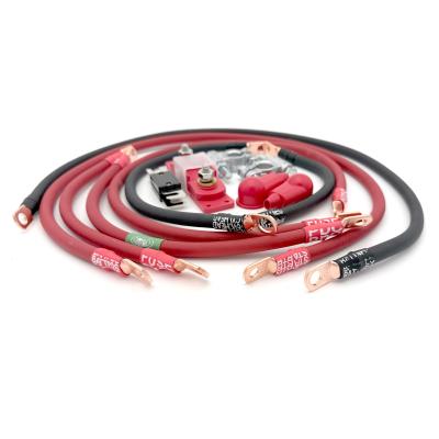 2002-2007 Jeep Liberty KJ Battery Cable Kit 3.7 Liter 4 Gauge Battery Cable w/Black Red/Spyder Wrap Big7Kits