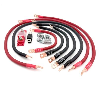 1974-1983 Jeep Cherokee Full Size SJ Battery Cable Kit V8 2 Gauge Battery Cable w/Black Red/Spyder Wrap Big7Kits