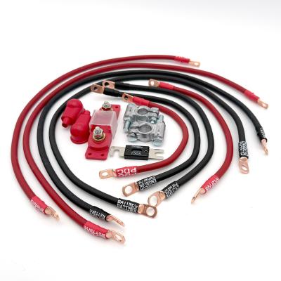 1991-1995 Jeep Wrangler YJ Battery Cable Kit 2.5 Liter 2 Gauge Battery Cable w/Black Red/Spyder Wrap Big7Kits