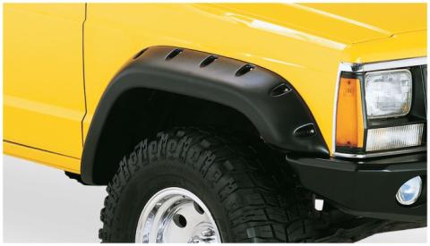 Black Jeep Cutout Style Textured Finish 4-Piece Fender Flare Set For 1984-2001 Jeep Cherokee 2-Door Bushwacker
